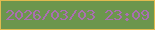 文字の大きさ：1、枠の色：e1bb4f、背景の色：6c964d、文字の色：aa6eb1 無料ブログパーツのブログ時計