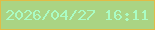 文字の大きさ：3、枠の色：e1bc46、背景の色：aad484、文字の色：aafcc4 無料ブログパーツのブログ時計