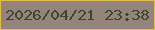 文字の大きさ：3、枠の色：e1bd4b、背景の色：95847b、文字の色：3b482c 無料ブログパーツのブログ時計
