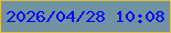 文字の大きさ：4、枠の色：e1bf44、背景の色：7192a3、文字の色：0204fd 無料ブログパーツのブログ時計