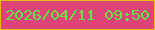 文字の大きさ：5、枠の色：e1c00d、背景の色：e04377、文字の色：5ee842 無料ブログパーツのブログ時計