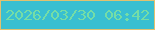 文字の大きさ：3、枠の色：e1c170、背景の色：39bfd1、文字の色：75dda6 無料ブログパーツのブログ時計