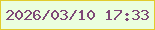 文字の大きさ：2、枠の色：e1cb2c、背景の色：eafede、文字の色：7e4877 無料ブログパーツのブログ時計