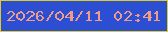 文字の大きさ：2、枠の色：e1cc24、背景の色：2c4ed2、文字の色：ef9b89 無料ブログパーツのブログ時計