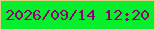 文字の大きさ：2、枠の色：e1d084、背景の色：06ee2e、文字の色：8e0173 無料ブログパーツのブログ時計