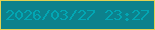 文字の大きさ：2、枠の色：e1d153、背景の色：0c818c、文字の色：02a6b3 無料ブログパーツのブログ時計