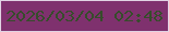 文字の大きさ：1、枠の色：e1d3e3、背景の色：7f316e、文字の色：364c2b 無料ブログパーツのブログ時計