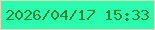 文字の大きさ：3、枠の色：e1d5bc、背景の色：2afdad、文字の色：3a822f 無料ブログパーツのブログ時計