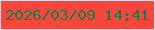 文字の大きさ：1、枠の色：e1d7ea、背景の色：f7473a、文字の色：157b4f 無料ブログパーツのブログ時計