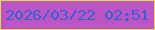 文字の大きさ：4、枠の色：e1d94e、背景の色：bc56c6、文字の色：3661cb 無料ブログパーツのブログ時計