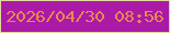 文字の大きさ：1、枠の色：e1d99d、背景の色：aa1aa6、文字の色：e88851 無料ブログパーツのブログ時計