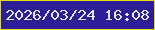 文字の大きさ：1、枠の色：e1df06、背景の色：2d1e98、文字の色：e2e8fa 無料ブログパーツのブログ時計