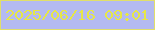文字の大きさ：5、枠の色：e1df6a、背景の色：b4baf1、文字の色：e6e746 無料ブログパーツのブログ時計