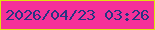 文字の大きさ：3、枠の色：e1e30d、背景の色：f53199、文字の色：293583 無料ブログパーツのブログ時計