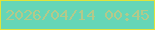 文字の大きさ：2、枠の色：e1e33a、背景の色：66d6b7、文字の色：b4c98a 無料ブログパーツのブログ時計