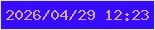 文字の大きさ：3、枠の色：e1e49a、背景の色：370cfc、文字の色：d2a688 無料ブログパーツのブログ時計
