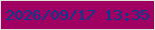 文字の大きさ：1、枠の色：e1e5d9、背景の色：a00062、文字の色：043c8e 無料ブログパーツのブログ時計