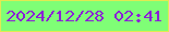 文字の大きさ：4、枠の色：e1e953、背景の色：7ffe76、文字の色：8b20d7 無料ブログパーツのブログ時計