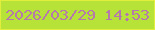 文字の大きさ：4、枠の色：e1ee3c、背景の色：b7e339、文字の色：b679ac 無料ブログパーツのブログ時計