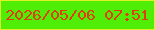 文字の大きさ：2、枠の色：e1f029、背景の色：50ed06、文字の色：e13e0d 無料ブログパーツのブログ時計