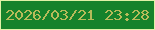 文字の大きさ：2、枠の色：e1f1a7、背景の色：16822b、文字の色：b6bb5a 無料ブログパーツのブログ時計
