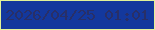 文字の大きさ：3、枠の色：e1f298、背景の色：13389d、文字の色：282f68 無料ブログパーツのブログ時計