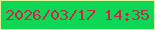 文字の大きさ：5、枠の色：e1f29f、背景の色：0dd754、文字の色：c9284b 無料ブログパーツのブログ時計