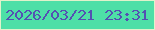 文字の大きさ：5、枠の色：e1f2cb、背景の色：4edfa7、文字の色：5450b2 無料ブログパーツのブログ時計
