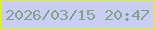 文字の大きさ：5、枠の色：e1f512、背景の色：cbcef3、文字の色：82a38a 無料ブログパーツのブログ時計