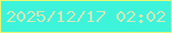 文字の大きさ：5、枠の色：e1f677、背景の色：3df4da、文字の色：d0e8bb 無料ブログパーツのブログ時計