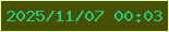 文字の大きさ：5、枠の色：e1f7bd、背景の色：475003、文字の色：1fce7f 無料ブログパーツのブログ時計