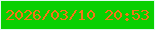 文字の大きさ：2、枠の色：e1fbf0、背景の色：09d001、文字の色：f27516 無料ブログパーツのブログ時計
