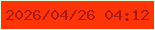 文字の大きさ：1、枠の色：e1fcdb、背景の色：fc3408、文字の色：ad1917 無料ブログパーツのブログ時計