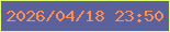 文字の大きさ：2、枠の色：e1fd71、背景の色：5b619a、文字の色：fe8f54 無料ブログパーツのブログ時計