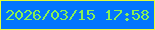 文字の大きさ：2、枠の色：e1fe39、背景の色：0275fe、文字の色：87f154 無料ブログパーツのブログ時計
