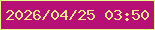 文字の大きさ：3、枠の色：e1ff86、背景の色：b60f75、文字の色：f8e888 無料ブログパーツのブログ時計