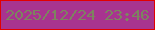 文字の大きさ：4、枠の色：e20000、背景の色：a8348f、文字の色：7d845f 無料ブログパーツのブログ時計