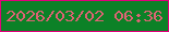 文字の大きさ：5、枠の色：e2007b、背景の色：0c8127、文字の色：dc6374 無料ブログパーツのブログ時計
