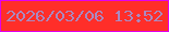 文字の大きさ：5、枠の色：e200ef、背景の色：ff2e29、文字の色：aa89c0 無料ブログパーツのブログ時計
