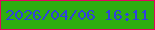 文字の大きさ：4、枠の色：e2065e、背景の色：2eae10、文字の色：2f41dd 無料ブログパーツのブログ時計