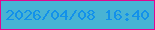 文字の大きさ：4、枠の色：e2068f、背景の色：48b3d4、文字の色：1291ea 無料ブログパーツのブログ時計