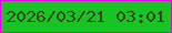文字の大きさ：4、枠の色：e206e2、背景の色：17c423、文字の色：38451d 無料ブログパーツのブログ時計
