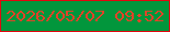 文字の大きさ：1、枠の色：e2070f、背景の色：02963c、文字の色：e14328 無料ブログパーツのブログ時計