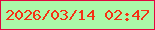 文字の大きさ：1、枠の色：e2073f、背景の色：abf7a8、文字の色：f63014 無料ブログパーツのブログ時計