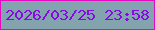 文字の大きさ：3、枠の色：e20bc2、背景の色：83a4ae、文字の色：8808e7 無料ブログパーツのブログ時計