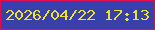 文字の大きさ：1、枠の色：e20e4b、背景の色：3740ab、文字の色：f0e031 無料ブログパーツのブログ時計