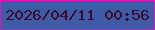 文字の大きさ：1、枠の色：e214c0、背景の色：3f5ba8、文字の色：3a0c2c 無料ブログパーツのブログ時計
