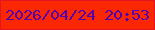 文字の大きさ：2、枠の色：e21524、背景の色：fb2702、文字の色：5400ae 無料ブログパーツのブログ時計
