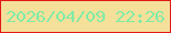 文字の大きさ：2、枠の色：e21917、背景の色：f5e09a、文字の色：7feba7 無料ブログパーツのブログ時計