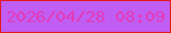文字の大きさ：5、枠の色：e21a1e、背景の色：c05ef3、文字の色：e23bb7 無料ブログパーツのブログ時計